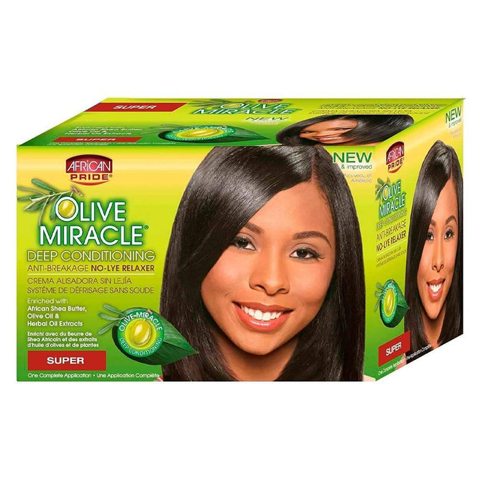 African Pride Olive Relaxer Kit Super 227g - Curly Stop